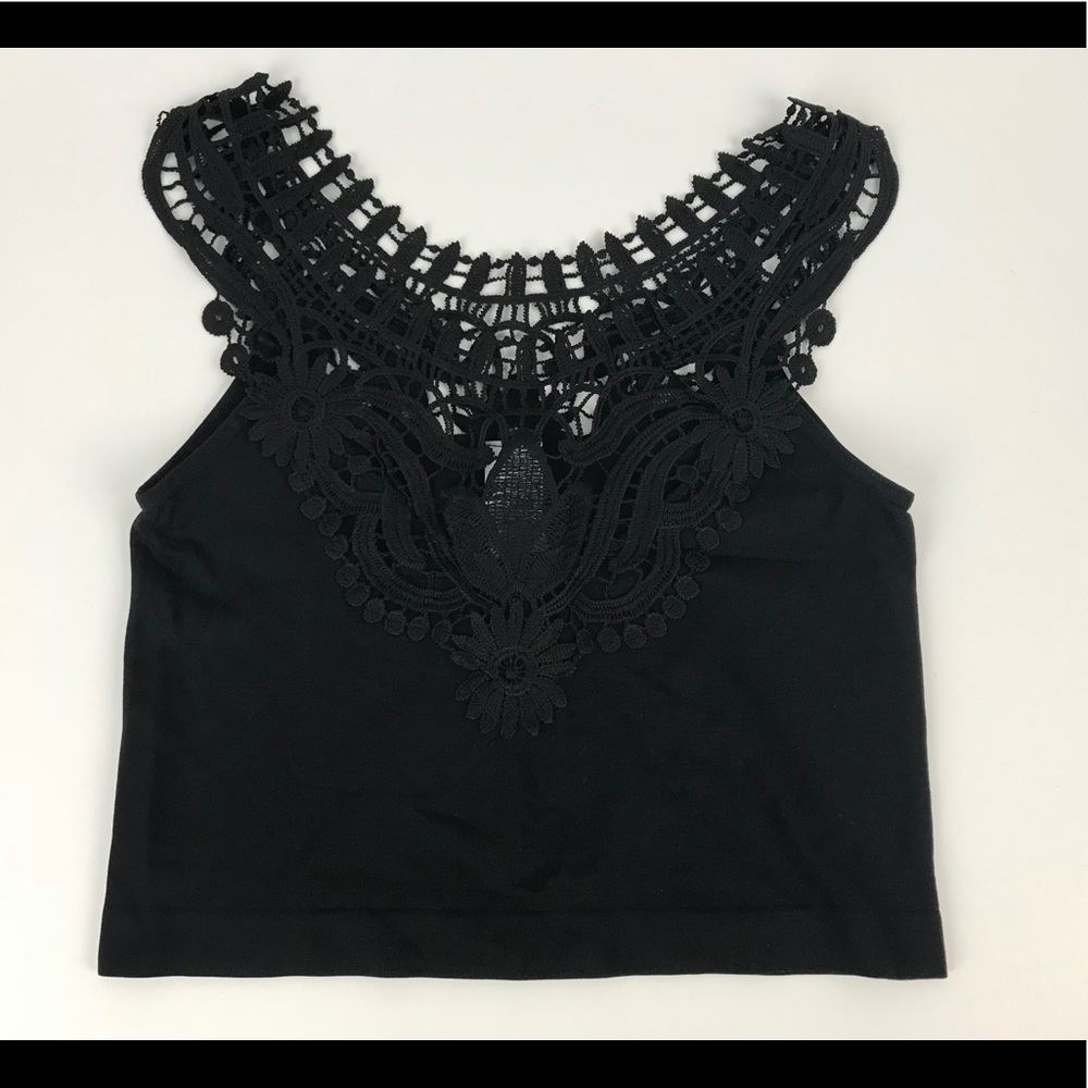 Crochet Top Bralette - Black